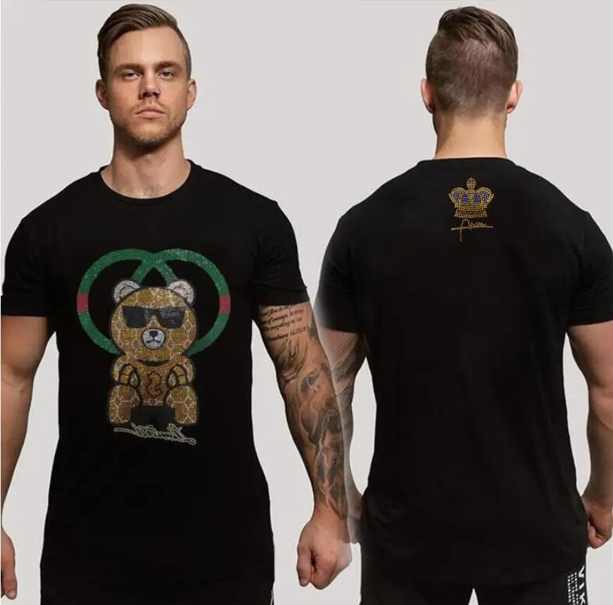 

Diamond Designer Rhinestone T-shirt High-Quality men brand top