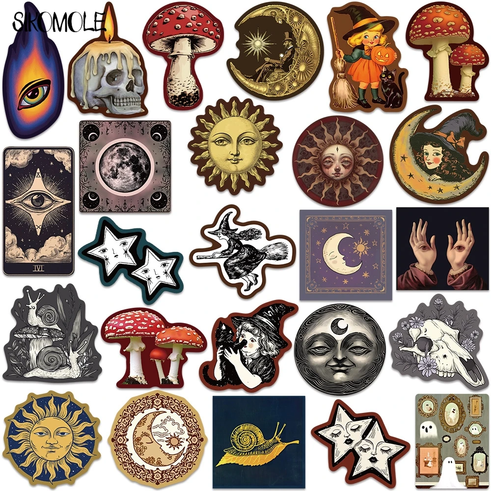 10/30/50PCS Okkult Celestial Creepy PVC Graffiti Aufkleber Ästhetische Kunst DIY Dekoration Spielzeug Kind Reise Gepäck Aufkleber Aufkleber Pack – Detail 5