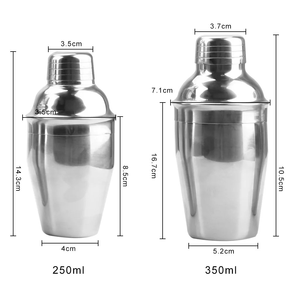 Cocktail Shaker 1PC Professional Party Bar Tools Barware Boston Martini Cocktail Wine Mixer Stainless Steel Cocktail Shaker 250/350/550/750ml
