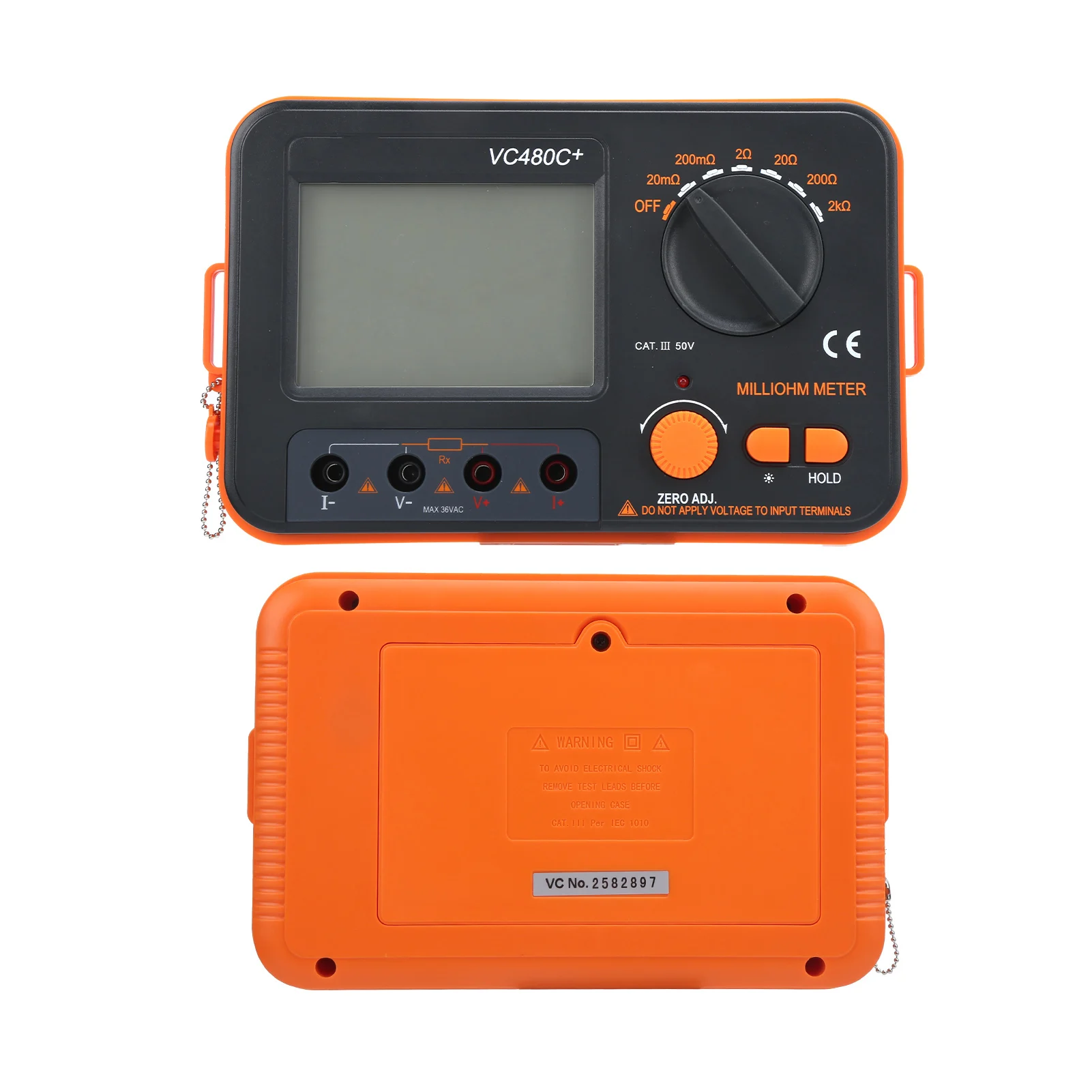 Hand Held Resistance Tester VC480C 0.01m&Omega;‑2k&Omega; 6‑Gear Digital Milliohmmeter 4‑Wire Measurement Low Resistance Tester resistance tester