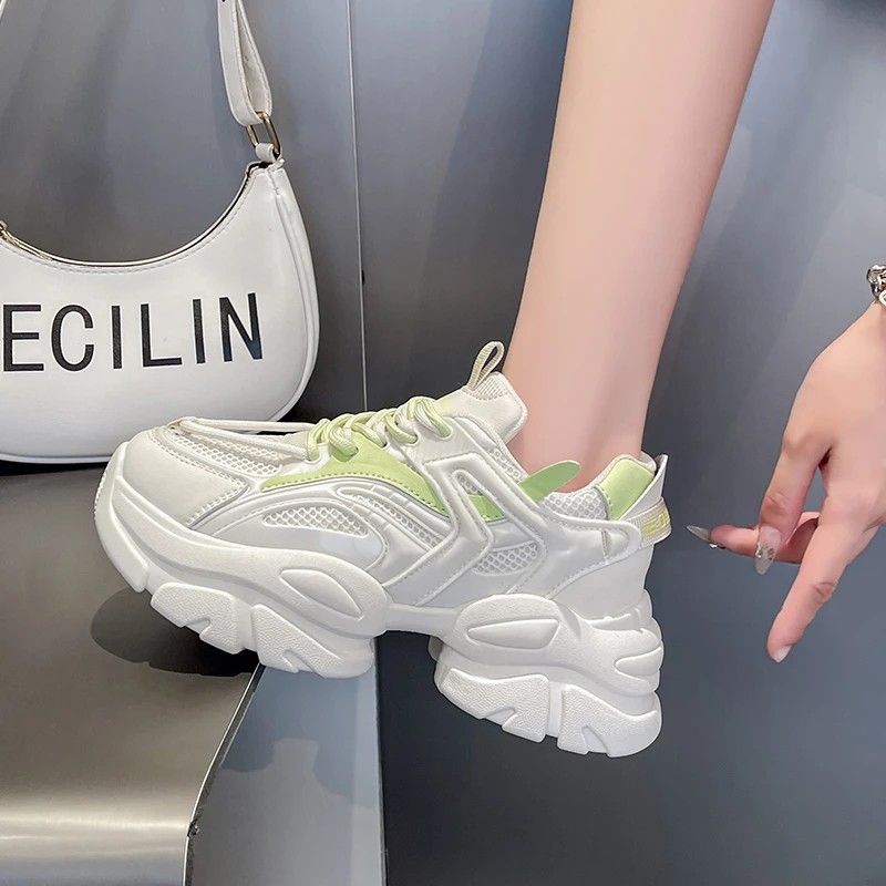 

Damyuan Women Sneakers Casual Shoes Fashion Chunky Sport Shoes Thick Sole Lace-Up Walking Shoes Women Luxury Zapatos De Mujer