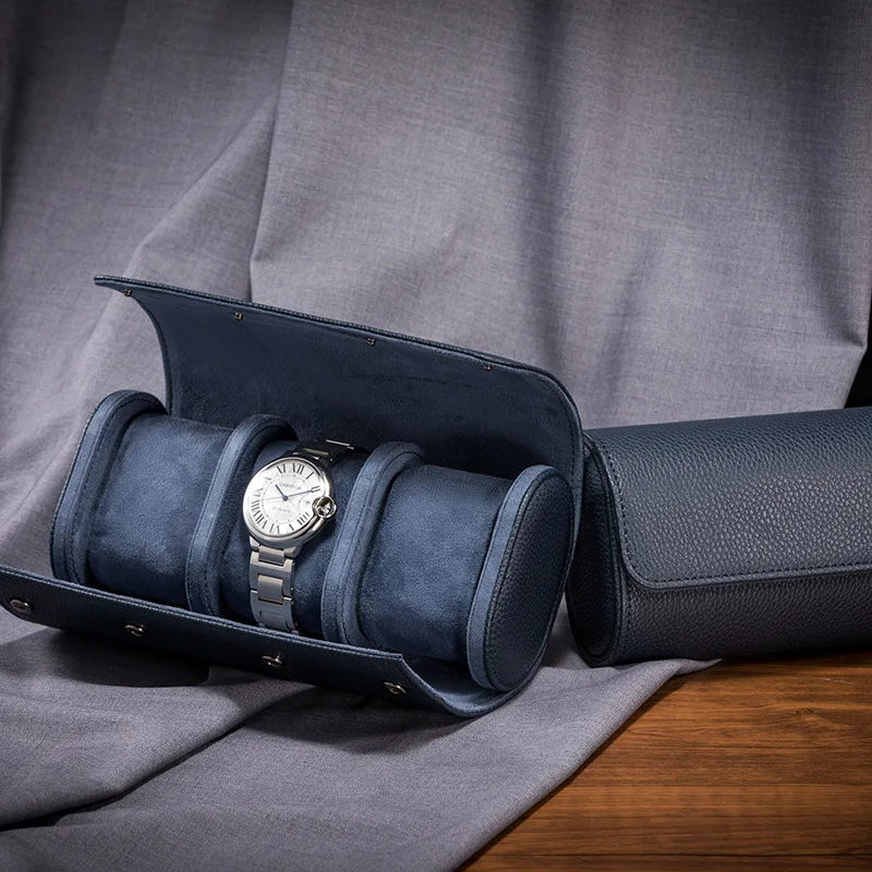 Portable Watch Bag Pu Leather Tourist Watches Rolls Case Blue Green Black Luxury Travel Portable Watch Box Organizer 3-Bit