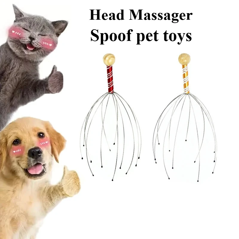 1/2/4PCS Random Color Pet Cat Dog Massage Claw Head Massager Head ...