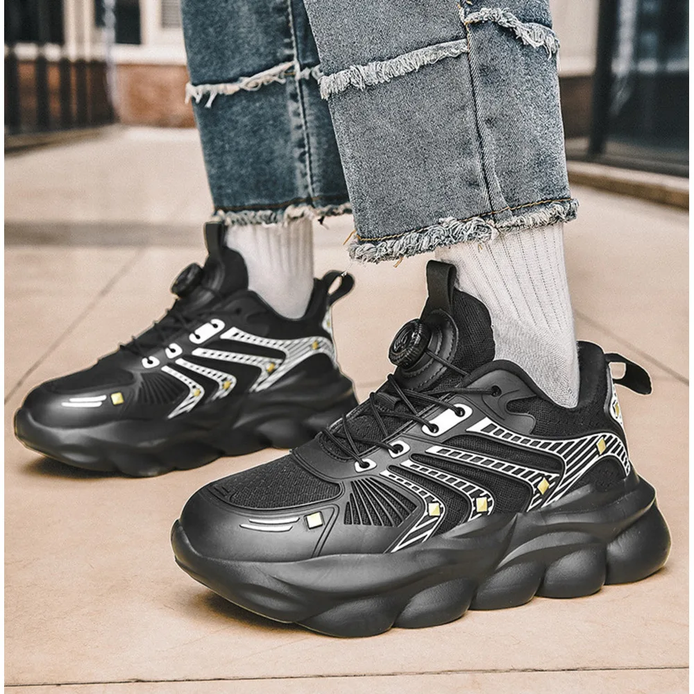 Sports new ultra light rubber running with rotating buttons fashionable and versatile casual shoes comfortable Outdoor  Trainers Sports Sneakers_voghion.com