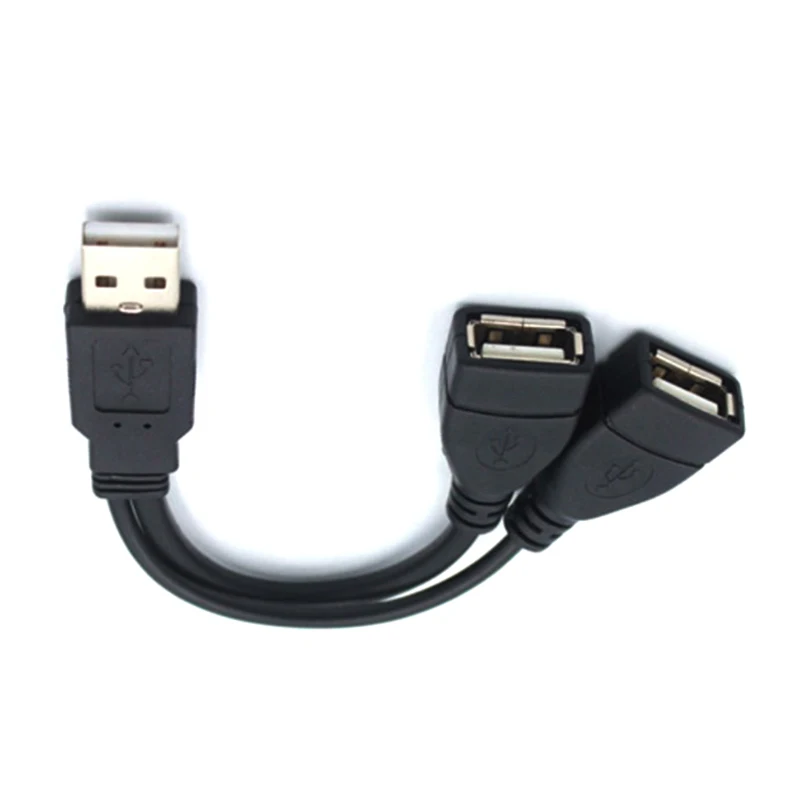 15cm-30cm USB 2.0 Extended Cable USB Double Splitter Cable USB 1 Male to USB 2 Female Power High Quality Extension Cable 1 to 2