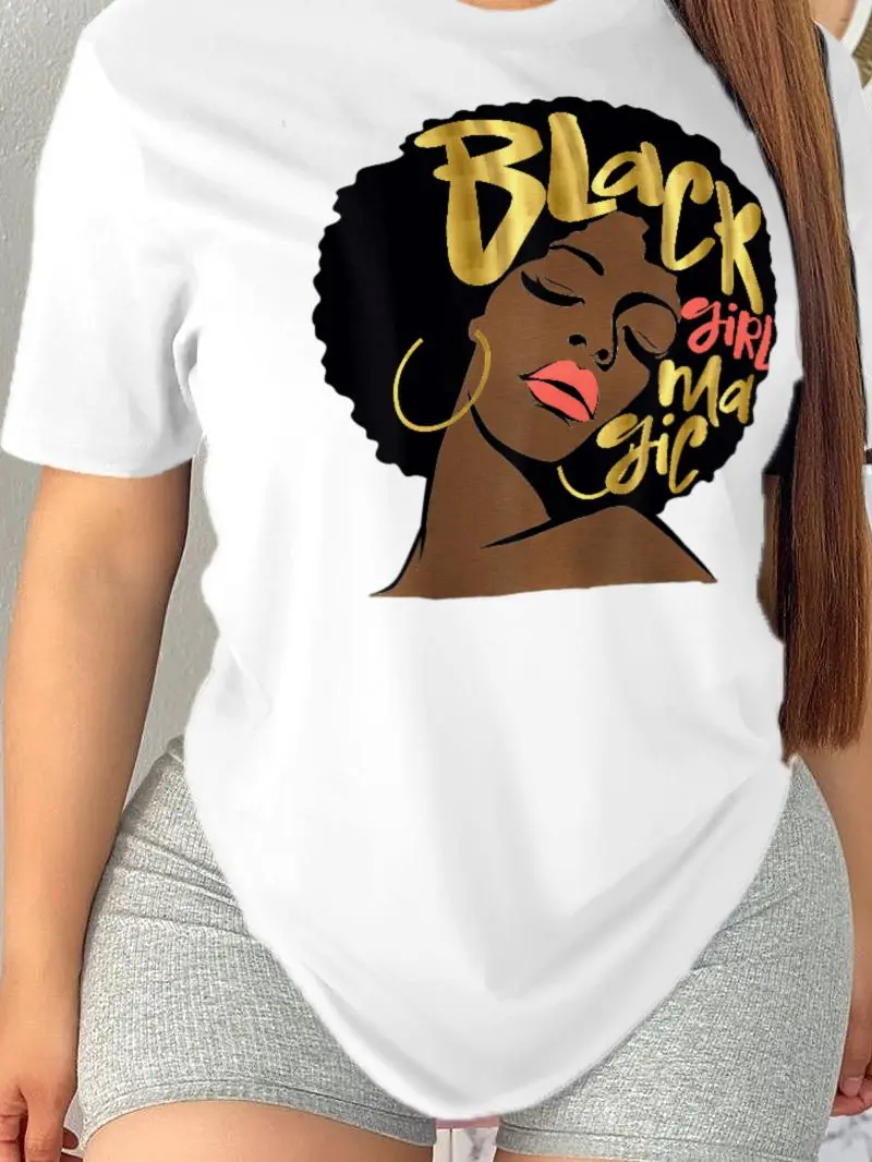 Women's T-shirt   Fashion Street Short Sleeve Tops Loose Oversized  Shirt