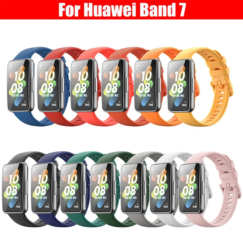 

Soft Silicone Sport Band Strap for Huawei Band 7 Smart Wristband Bracelet Replacement Strap for Huawei Watchband 7 Accessories
