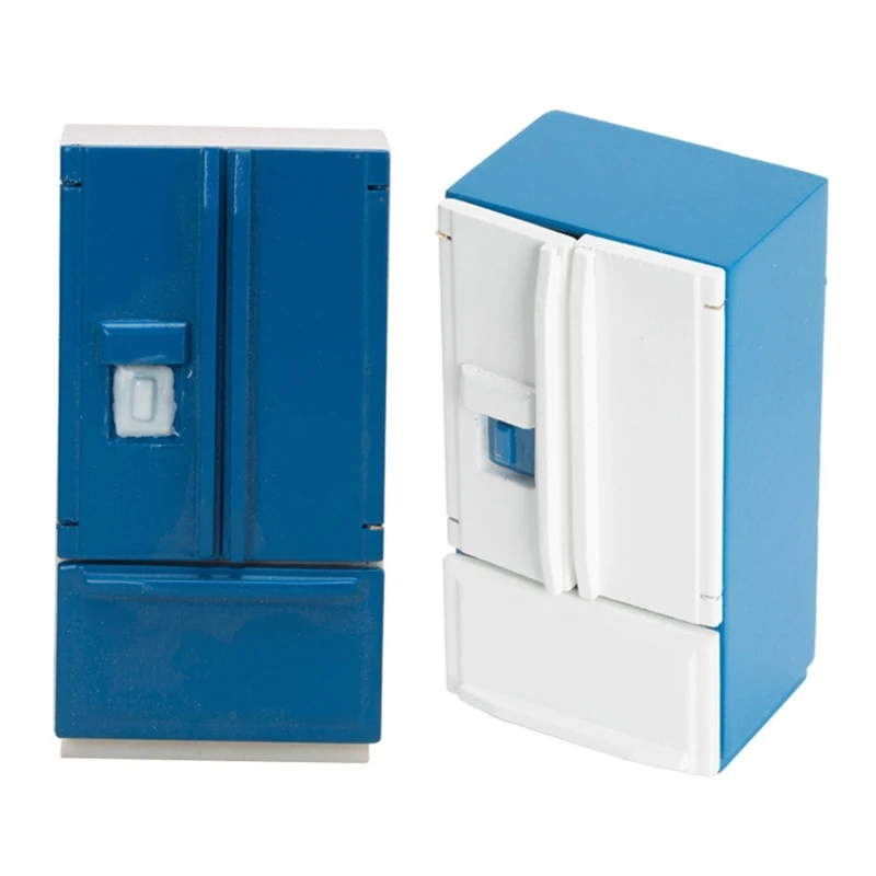 

Retro Mini Double Door Refrigerator for Party Favor Fairy Garden Decorative