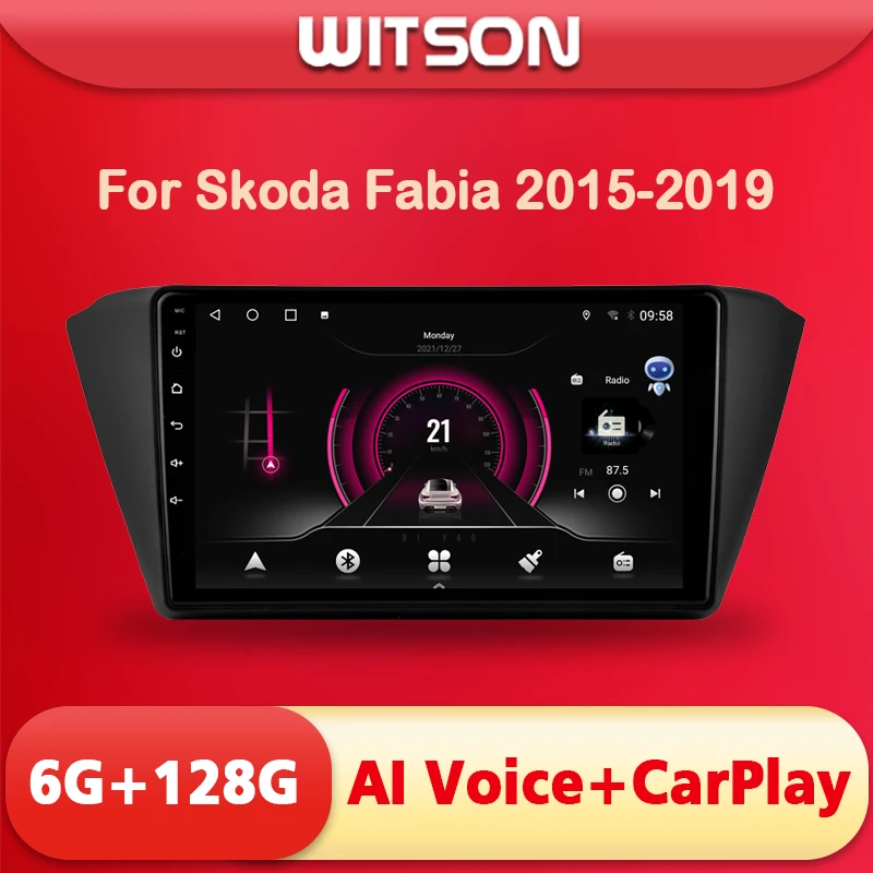 Автомобильная Мультимедийная система WITSON AI VOICE Android 11 для Skoda Fabia 2015 2016 2017 2018 2019 4G