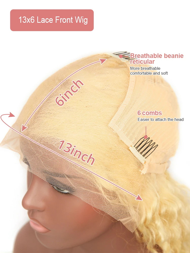 42 Inches 613 Honey Blonde 13x6 HD Transparen Body Wave Lace Frontal Human Hair Wig Colored Human Hair Lace Front Wig For Women 6