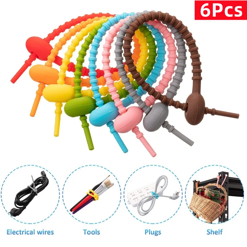 Bridas Reutilizables Para Cables Organizadoras De Silicona | Meses Sin