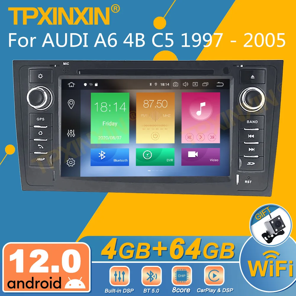 

Автомагнитола 2DIN на Android 12 DSP CP для AUDI A6 4B C5 1997-2005, мультимедийный DVD-плеер с GPS-Навигатором