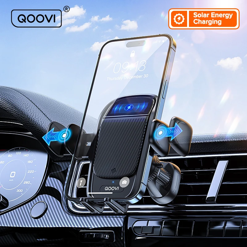 QOOVICarPhoneHolderStandSolorEnergyChargingInfraredSensor