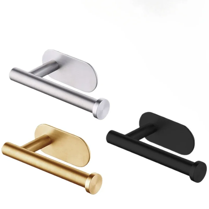 Self Adhesive Toilet Paper Towel Holder Stainless Steel Wall Mount No Punching Tissue Towel Roll Dispenser for Bathroom Kitchen