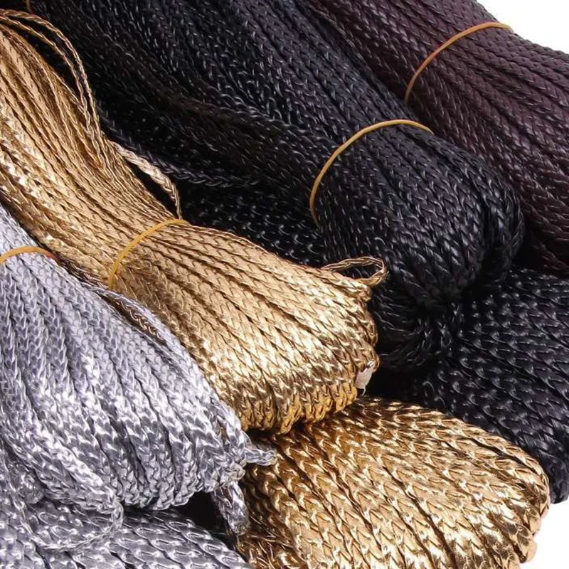 3yards 5mm Cord Rope Braided PU Leather Thread String Necklace Rope For  Jewelry Making DIY Shamballa Bracelet