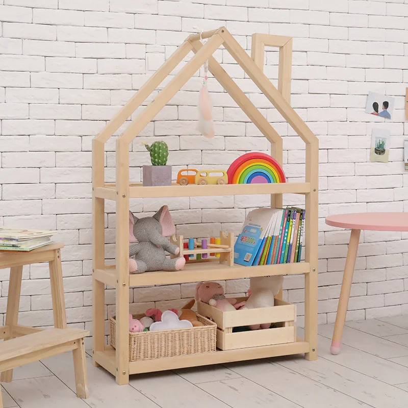 

Book Organizer Toy Storage Cabinet Ins Children's Room Rack Simple Multi-storey Floor Chimney Storage Shelves Study