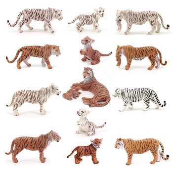 Tiger Tigress Tigerkin Wild Animal Figurines Plastic Jungle Animals Toy Models Action Figure Educational Collectible Kids Gifts