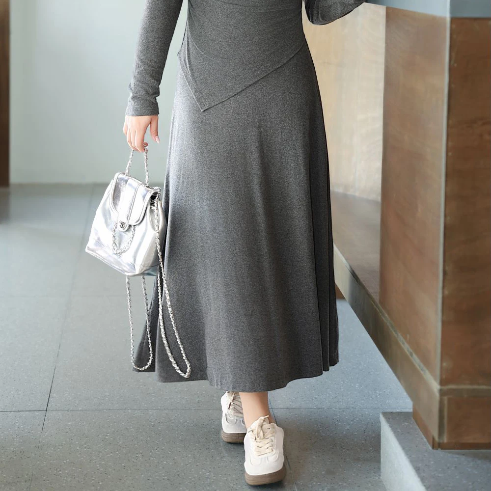 Plus Size Women's's Long Skirt Premium Daily Commuter Calf Length A-Line Bottoms Autumn 2025