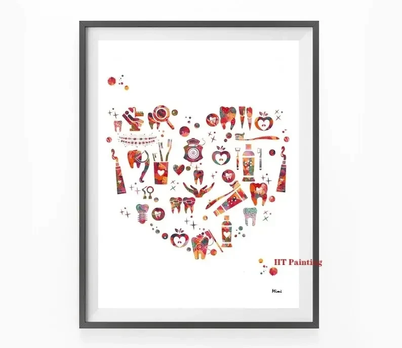 Modern Dental Art - Tooth Implant Anatomy Canvas Poster