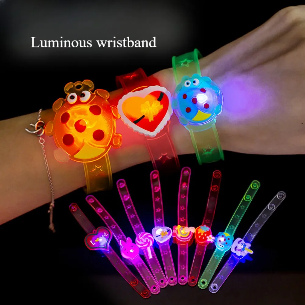 Children Toys Watch Cartoon Light Up Bracelet Glitter Gifts Party Decorations Glow-in-the-dark Props