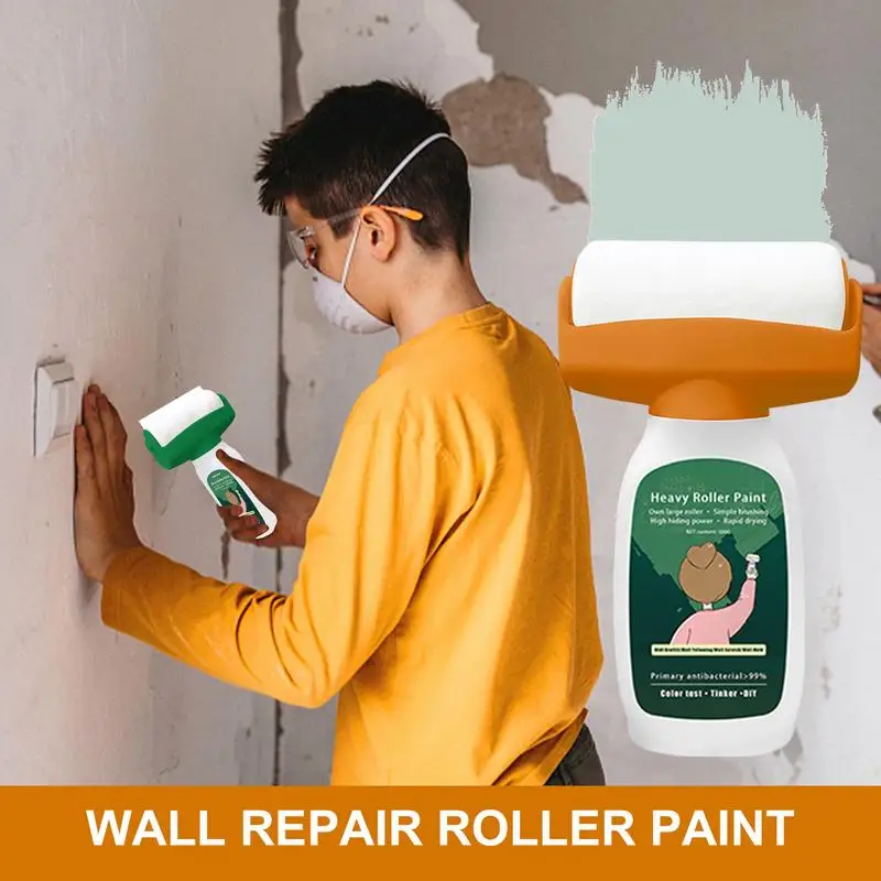 

Household wall repair paint white waterbased latex paint roller Paint White Waterbased Paint Wall Repair Paint Roller with Brush