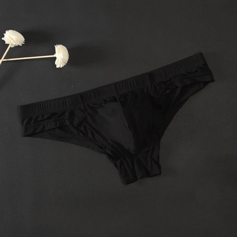 2020 New Briefs Men's Sexy Transparent Low-Waisted Breathable Male Bulge Pouch Underpants Briefs Comfortable Panties