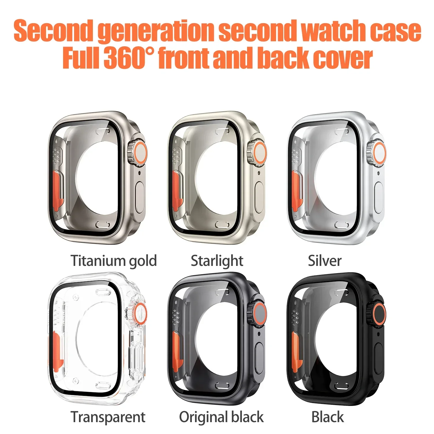 Apple Watch Screen Protector Case PC Case For Apple Watch Series 9 8 7 4 5 6 SE 45 44 Screen Protector Hard Shell Tempered Glass Change To Ultra 49mm cover Bumper