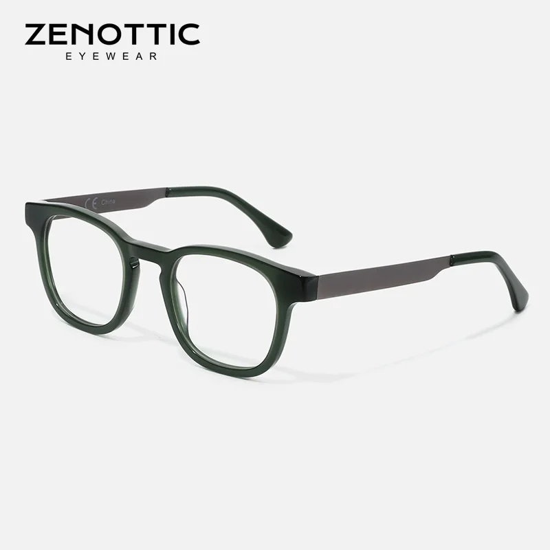 

ZENOTTIC Women Hand Made Vintage Men Square Glasses Frame Full Rim Retro Acetate Myopia Eyeglasses Frames