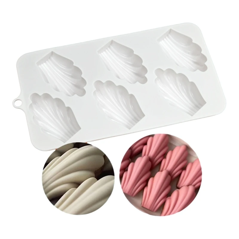 

1Pcs Silicone Madeline Cookies Pan 6 Cavities Madeline Mold Nonstick Baking Pan for Make Madeleine Cookies Baking Tool