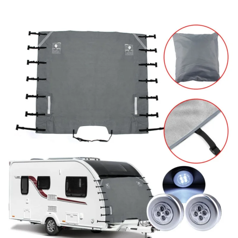 RV Camper Caravan Front Towing Cover Protector Waterproof Caravan Towing Hitch Cover Rain Snow Dust Proof Protector 220x175cm the product can be customized cat house outdoor solid wood double deck luxury cat villa rain proof feral cat house i