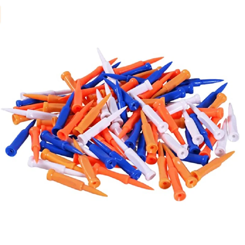 

HOW TRUE Golf Tees Plastic 69mm (2-3/4 inch) Unbreakable Bulk 100 Pack, Excellent Durability and Stability Tees