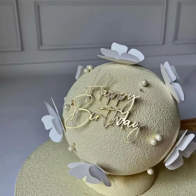 Neue Seite Alles Gute zum Geburtstag Kuchen Topper Dekoration Gold Silber Acryl Geburtstag Party Kuchen Topper Baby Dusche Geschenk Backen Liefert – Detail 14