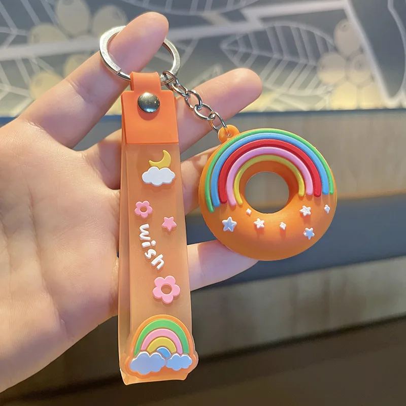 Porte-clés dessin animé Donut, nourriture Dessert enfants porte-clés sac  d'école sac à dos porte-clés poupée pendentif bijoux vente en gros -  AliExpress