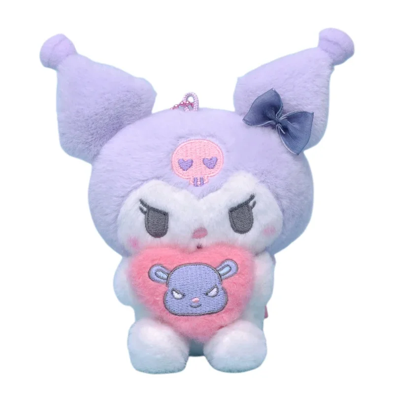 

Sanrioed Аниме фигурки Kuromi мягкие животные плюшевые куклы игрушки мультфильм кавайные милые мягкие плюшевые подвески орнамент подарок для девочки 15 см