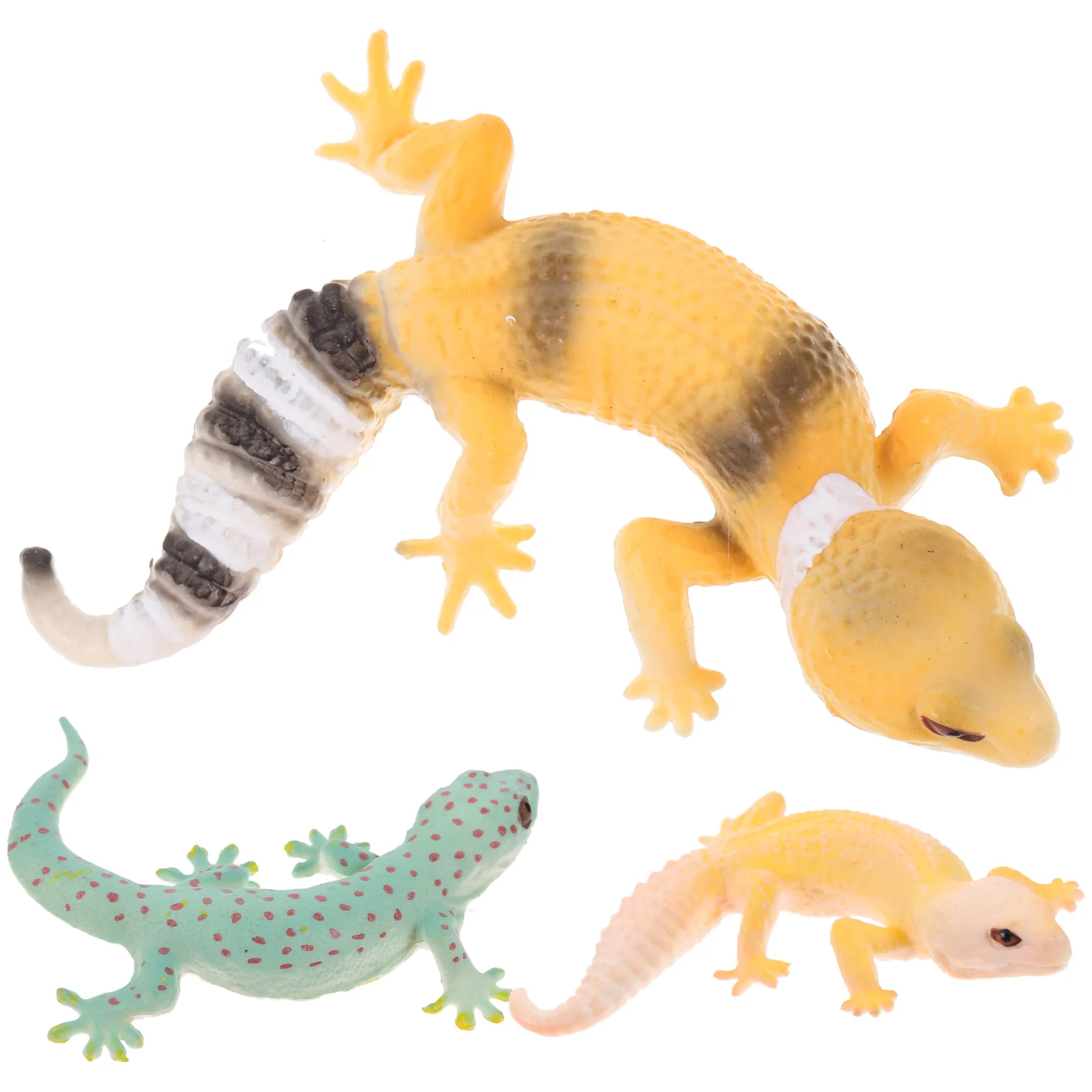 

3pcs Gecko Models Fake Reptile Realistic Reptile Gecko Figures Cognitive Playthings