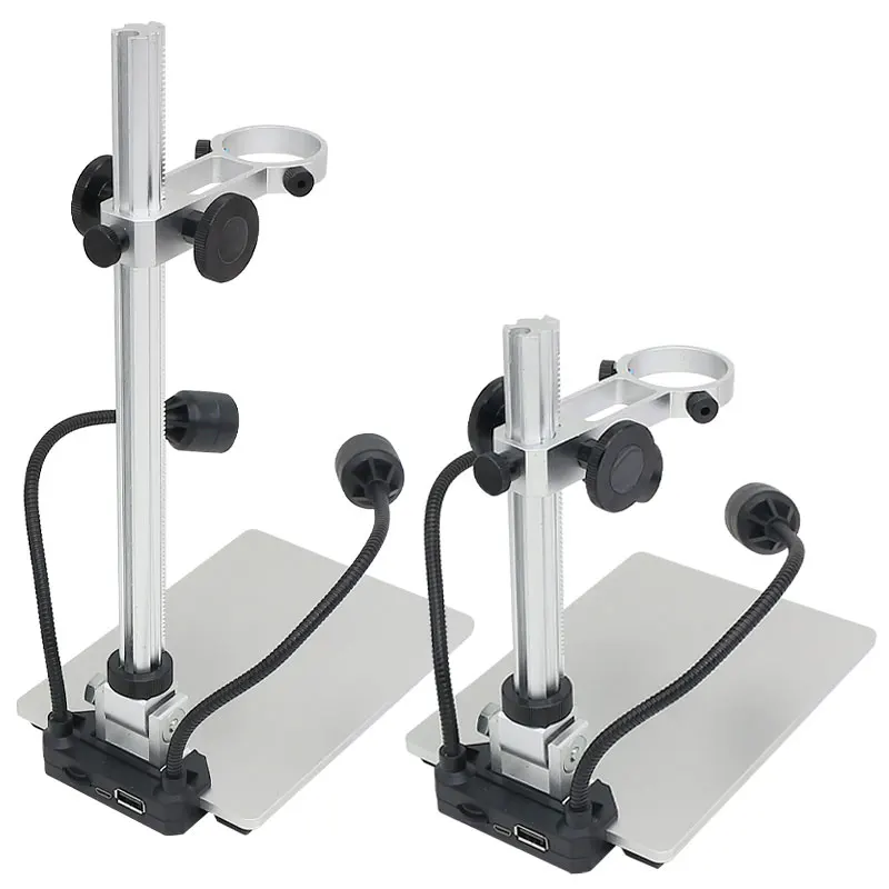 Metal Holder for Microscope Universal Adjustable Stand Bracket with LED Light Aluminium Alloy Raising Lowering Stage microscope arm stand video microscope stand