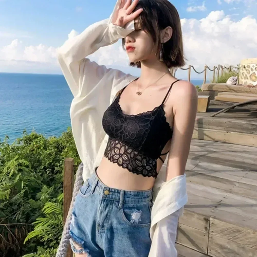 Sexy Lingerie Seamless Sport Bra Strapless Top Bra Girls Sunflower Lace Bras Push Up Bralette Brassiere for Women Underwear