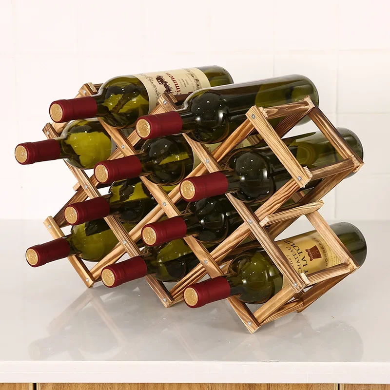 Wine glass holder rack wooden wine rack for retro display cabinet