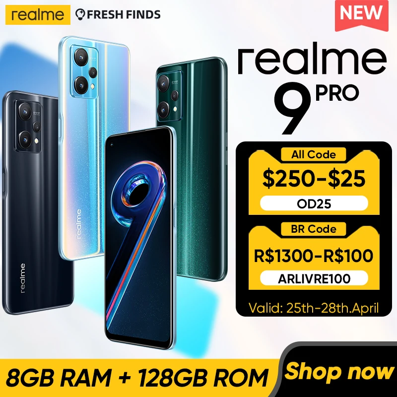  Мировая премьера Realme 9 Pro 5G Мобильный телефон 8 ГБ ОЗУ 128 ГБ ПЗУ смартфон 6,6-дюймовый дисплей FHD+ 120 Гц Qualcomm Snapdragon 695 5G 