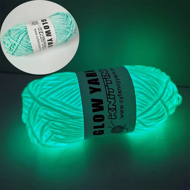 Luminous Wool DIY Hand Knitted Luminous Yarn DIY Weave Glow in The Dark  Orange Powder 