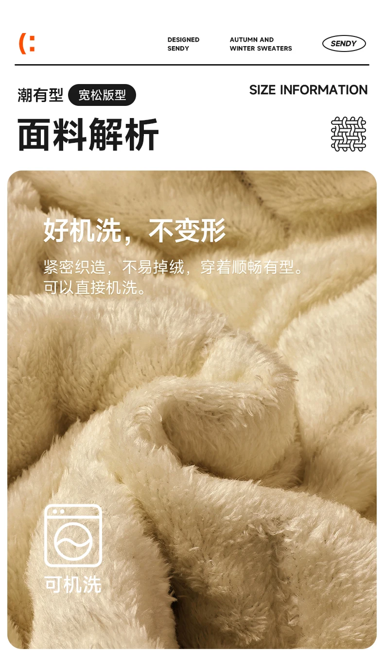 Description Picture 5 of itemMen's Thicken Parkas Fleece Warm Winter Jacket Cashmere Fleece Coat windproof Outdoor Cotton-Padded Male Windbreaker Outwear