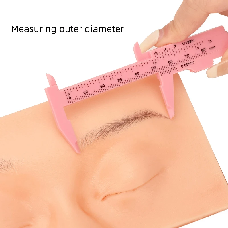 Eyebrow Positioning Ruler Tattoo Eyebrow Ruler Score Draw Measurement Plastic Vernier Caliper 80mm eyebrow ruler