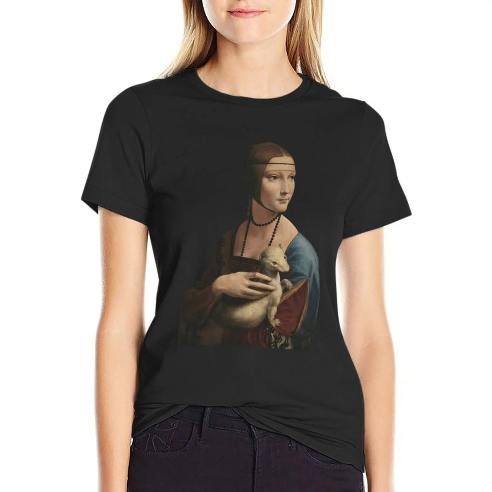 

Lady with an Ermine T-shirt tops funny Women's t-shirt