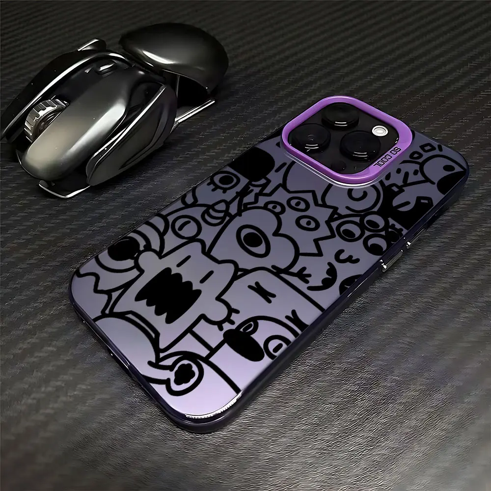 Matte Black Graffiti Style Phone Case