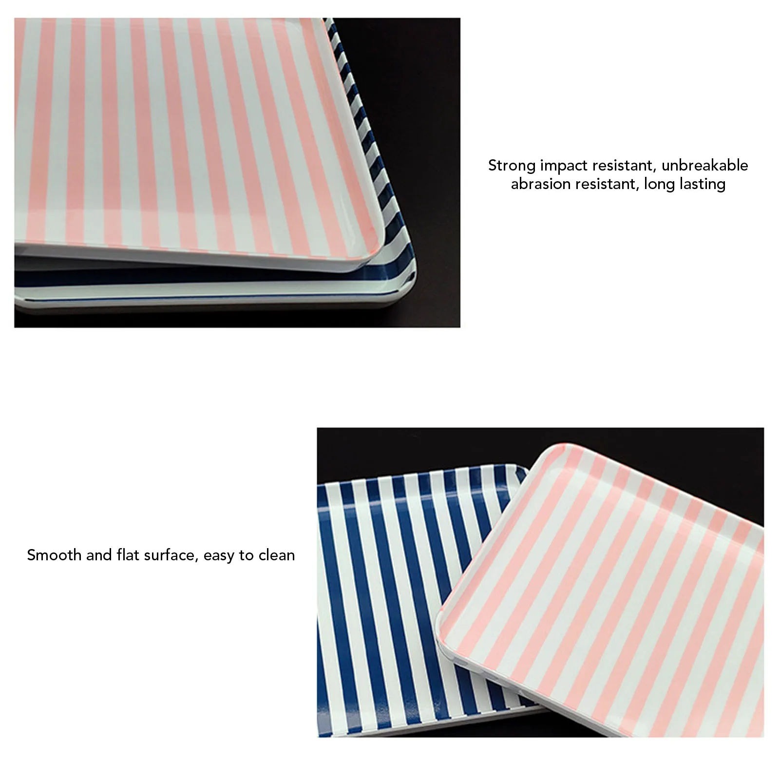 2pcs Food Serving Tray Plastic Couple Food Tray Platter for Home Dessert Salad Fruits Breakfast Entertaining
