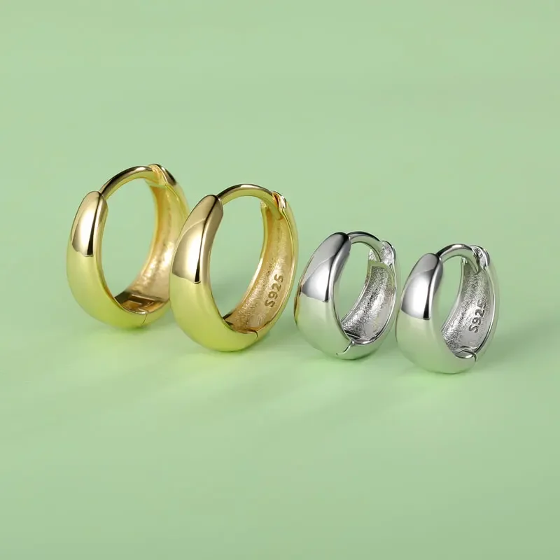 Silver Hoop Earrings Real 925 Sterling Silver Hoop Earrings for Women Men