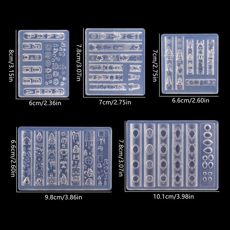 크리스마스 눈사람 크리스마스 트리 3d 네일 몰드 눈송이 눈사람 네일 장식 Diy 디자인 실리콘 매니큐어 몰드 네일 아트