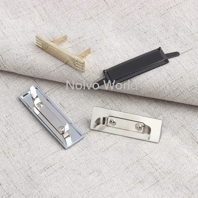 5/10/100PCS 37/38/40/46MM Long Rectangle Metal Engrave Your Name Labels Tags For Handcraft Bags Laser Customize Logo Accessories