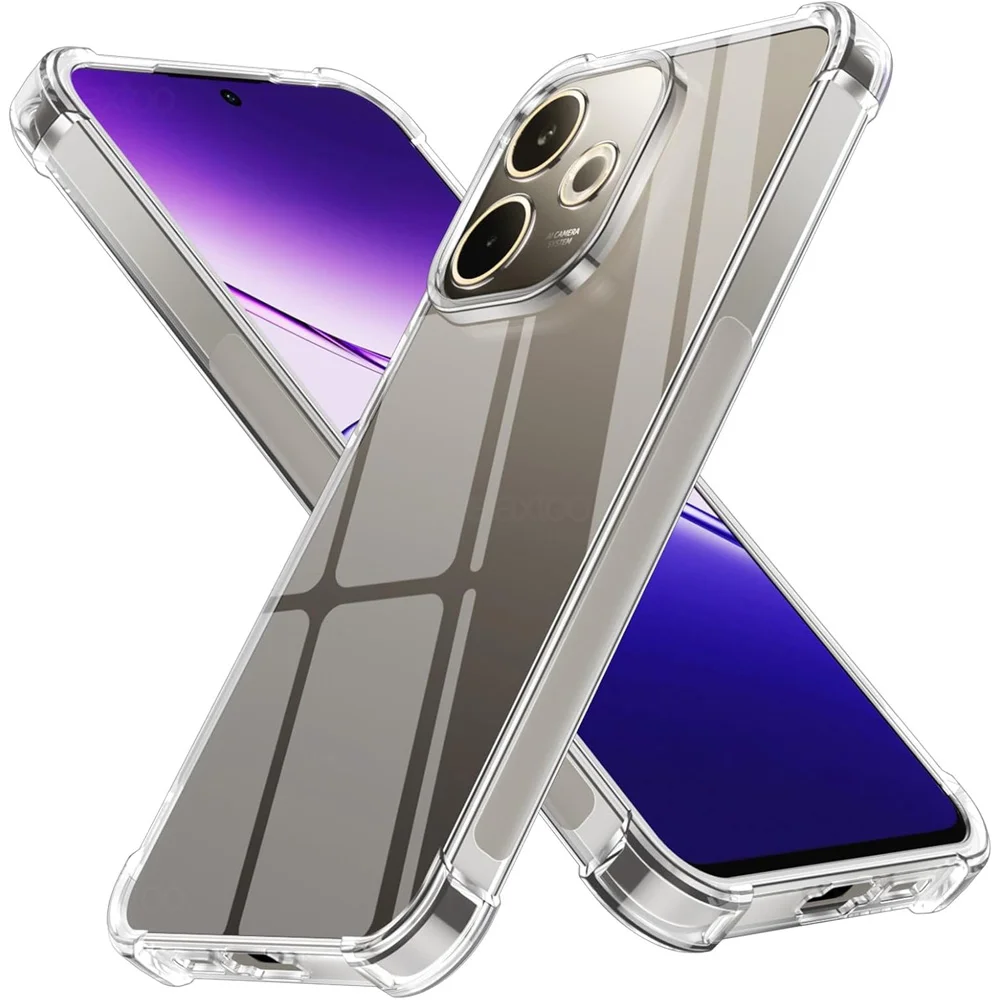 Anti-Yellow Transparent Shockproof Soft Back Cover - Clear Case