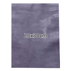 Luxurious Blue Black Frosted Real Leather Fabric - Handmade Sheepskin for Interior Design & Crafting (20x30cm)